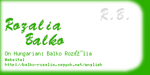 rozalia balko business card